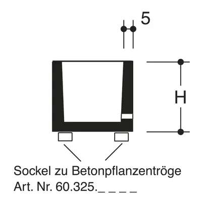 Beton Pflanzentr&ouml;ge quadratisch, glatt